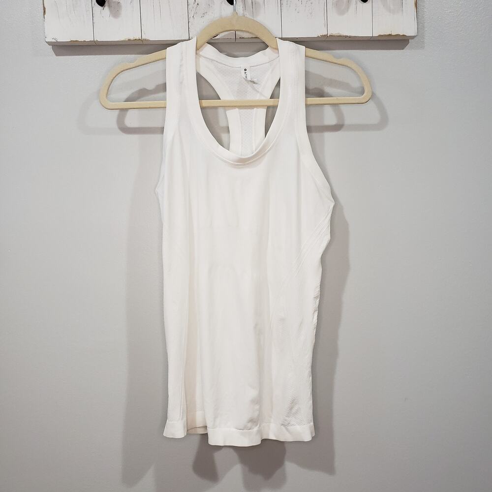 Athleta Momentum Seamless Tank Top White Racerback Athletic Size S - Picture 2 of 5